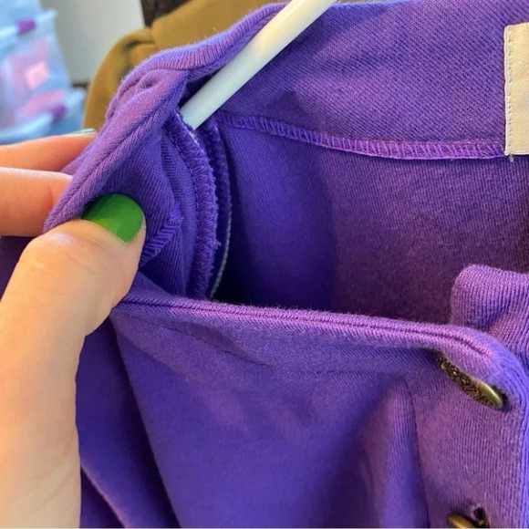 Vintage 80s Retro Granny Button Down Knit Jacket Blouse Size Small Purple - Picture 6 of 12